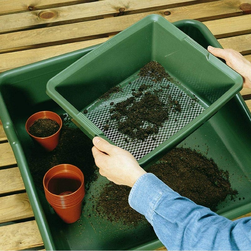 Tierra Garden منخل حديقة تيرا غاردن، شاشة مجلفنة دقيقة لفرز التربة بكفاءة وتحضير الزراعة، 13.8 بوصة × 13.8 بوصة × 5 بوصة (شاشة مزدوجة) - Image 3